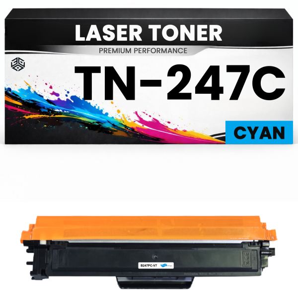 Toner TN-247C Cyan für Brother kompatibel TN247C Premium Alternative Günstig DCP-L3510CDW/3517CDW/3550CDW HL-L3210cw/3230CDW/3270cdw DCP-L3517CDW