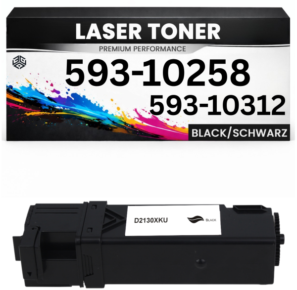 Toner 593-10258 / 593-10312 für Dell Schwarz Premium Premium Alternative Günstig für Dell 1320, 1320c, 1320cn, 2130cn, 2135cn