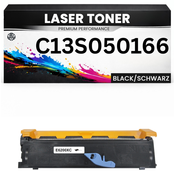 XXL Toner C13S050166 für Epson hochwertig Schwarz Tonerkartusche Alternative für Epson EPL-6200, EPL-6200L, EPL-6200N