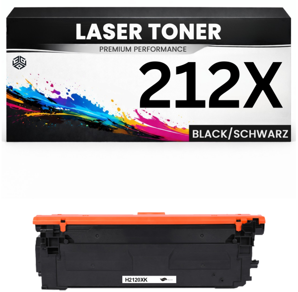 XXL Toner 212X für HP kompatibel Schwarz W2120X Tonerkartusche wie Original Color LaserJet Enterprise M554dn/555dn/555x Colour Flow MFP M578