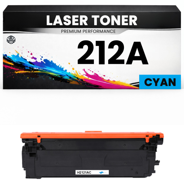Toner 212A Cyan für HP kompatibel W2121A Premium Alternative Günstig Color LaserJet Enterprise M554dn/555dn/555x Colour Flow MFP M578 M578dn