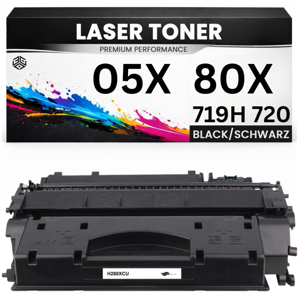 XL Toner 05X / 80X für HP Schwarz CE505X CF280X Cartridge 719H 720 Premium Laser Jet 2053 2054 2055 2056 2057 LaserJet P2055/2050/2055dn 400