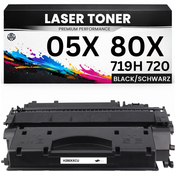 Toner 05X / 80X für HP Schwarz CE505X CF280X Cartridge 719H 720 Premium LaserJet Pro 400 M401/401dn/401dne/401dw/425dn/425dw MFP P2055dn M401dn
