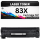 Toner 83X für HP kompatibel Schwarz CF283X / Cartridge 737 wie Original Canon i-SENSYS LBP151DW/151dw MF211/212W/216N/217W/226DN/229DW/237W/231 D570