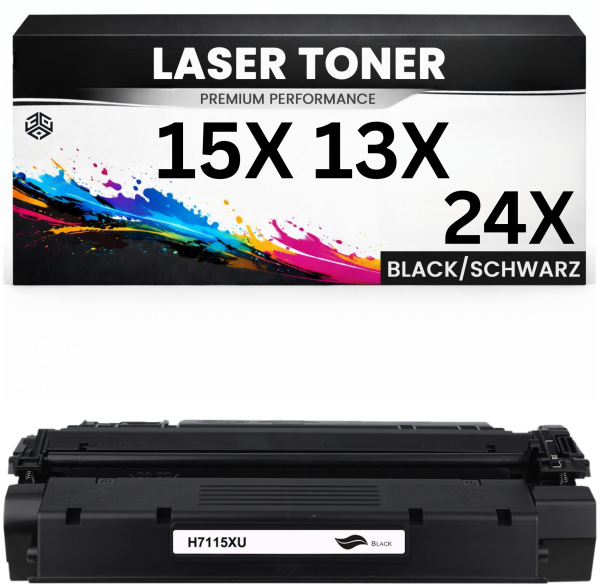 XXL Toner 15X / 13X 24X für HP Schwarz C7115X Q2613X Q2624X EP25 wie Original LaserJet 1000 1005 1150 1200 1200se 1220 1220se 1300 3300MFP 3320MFP