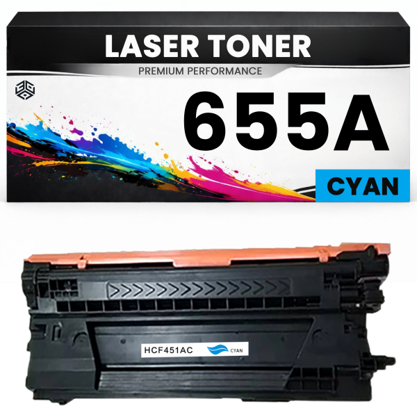 XXL Toner 655A für HP kompatibel Cyan CF451A Premium Alternative Günstig Color LaserJet Enterprise Flow MFP M681z/682z M652dn/652n/653dn/653x