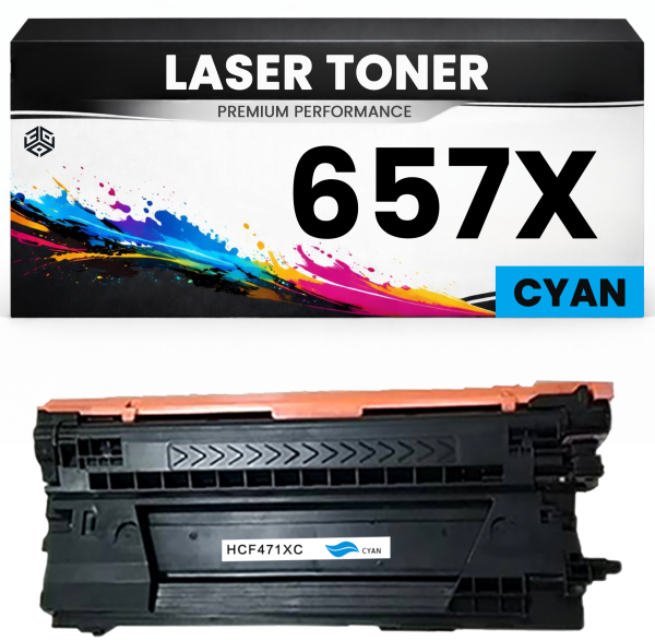 XXL Toner 657X für HP kompatibel Cyan CF471X Premium Alternative Günstig Color LaserJet Enterprise Flow MFP M681/682z/681dh M681z