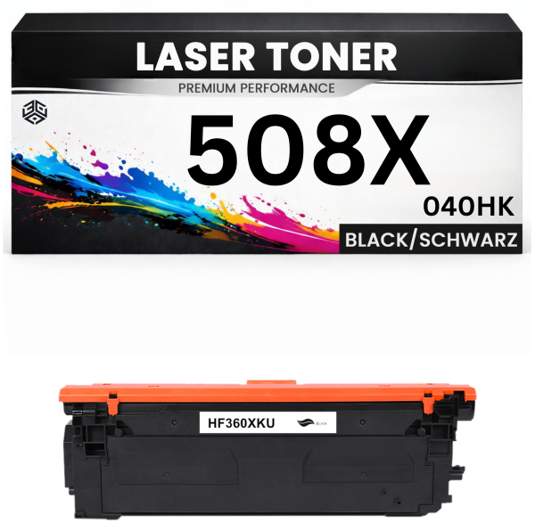 XXL Toner 508X für HP kompatibel Schwarz CF360X / Cartridge 040HK wie Original Color LaserJet Enterprise 552dn M553dn/553 MFP M577 Canon LBP712Cdn