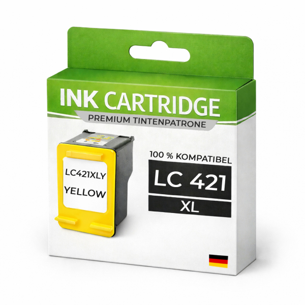 XL Tintenpatrone LC421XLY Gelb für Brother  LC421XLY Premium Alternative Günstig für Brother DCP-J1050DW, MFC-J1010DW, DCP-J1140DW