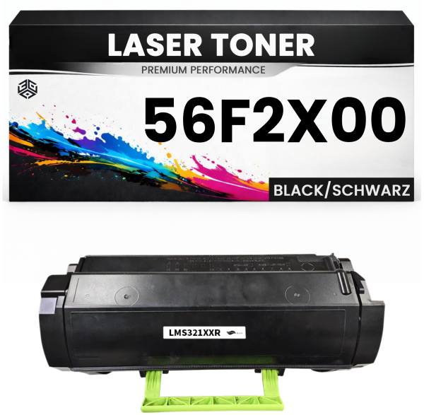 Toner 56F2X00 für Lexmark Tonerkartusche Schwarz hochwertige Premium Alternative MS421dn/421dw/521dn/621dn/622de MX421ade/521de/521ade MS421dw