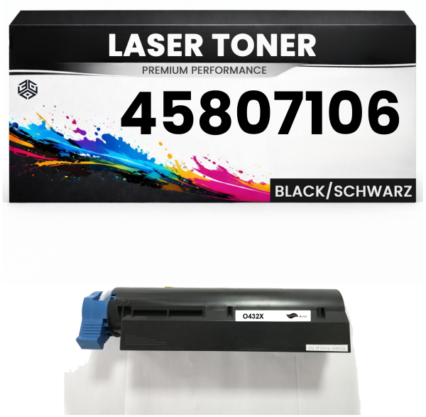 XL Toner 45807106 für OKI kompatibel Schwarz hochwertige Premium Alternative Okidata B412dn/432dn/512dn/412DN MB472w/492/562w B432dn