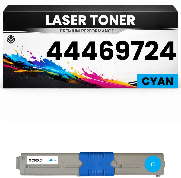 Toner 44469724 Cyan für OKI kompatibel  hochwertige Premium Alternative für Okidata C510dn, C530dn, MC561DN, Oki C510DN, C530DN, MC561DN