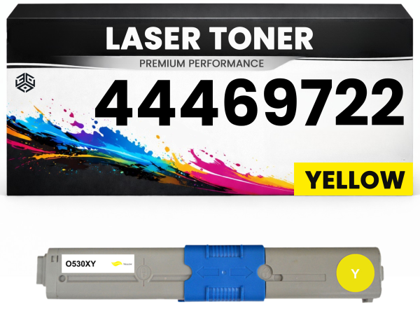 Toner 44469722 Gelb für OKI kompatibel  hochwertige Premium Alternative für Okidata C510dn, C530dn, MC561DN, Oki C510DN, C530DN, MC561DN