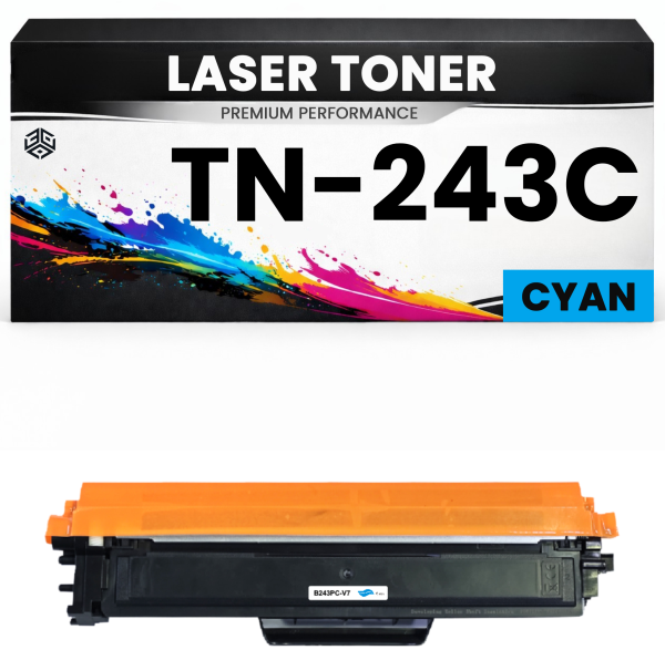 2 x Toner TN-243C Cyan für Brother kompatibel TN243C Premium Alternative Günstig DCP-L3510CDW/3517CDW/3550CDW HL-L3210cw/3230CDW/3270cdw DCP-L3517CDW