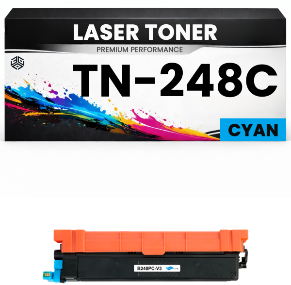 2 x Toner TN-248C Cyan für Brother kompatibel TN248C Premium Alternative Günstig HL-L3215cw/3220cwe/3220cw/3240cdw/8230cdw/8240cdw