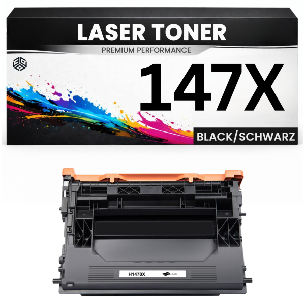 2 x XXL Toner 147X für HP kompatibel Schwarz W1470X (nicht HP+) Tonerkartusche LaserJet Enterprise M610n/611dn/611x/612dn/612x/634h/635fht/635h M611dn