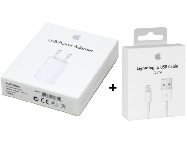 Original Apple USB Lightning 2m Ladekabel + Ladegerät iPhone XS 12 13 14 Pro Max