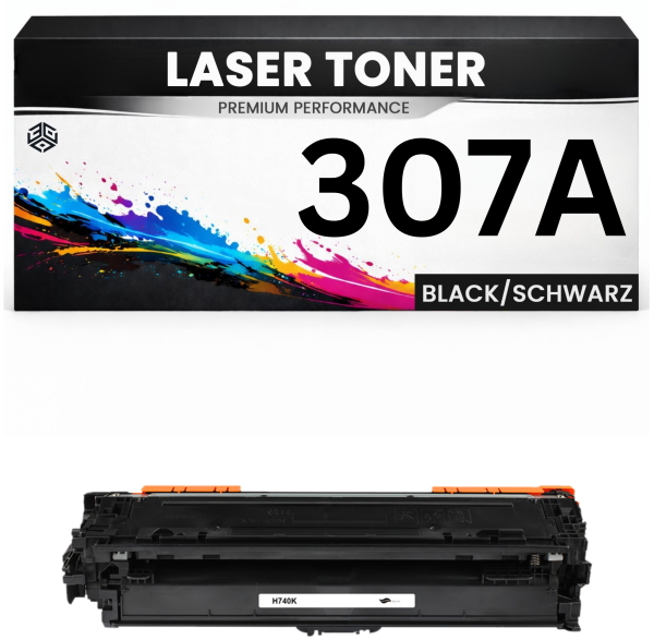 2 x XL Toner 307A für HP kompatibel Schwarz CE740A Premium Alternative Günstig für HP Color LaserJet Professional CP5225 series