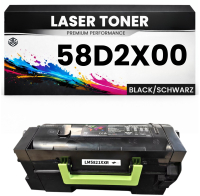 2 x Toner 58D2X00 für Lexmark Tonerkartusche Schwarz...