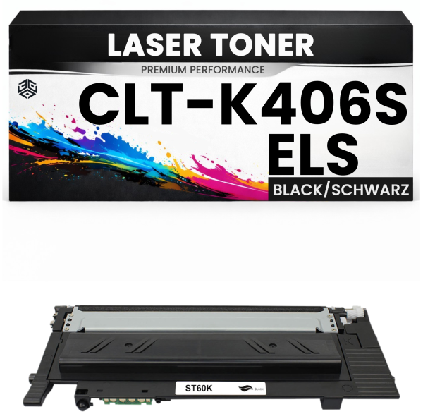 2 x Toner CLT-K406S / ELS für Samsung Schwarz K406 Premium Alternative Günstig Xpress C460W/410W CLP-360/365/366/368 CLX-3300/3305/3305FW/3306