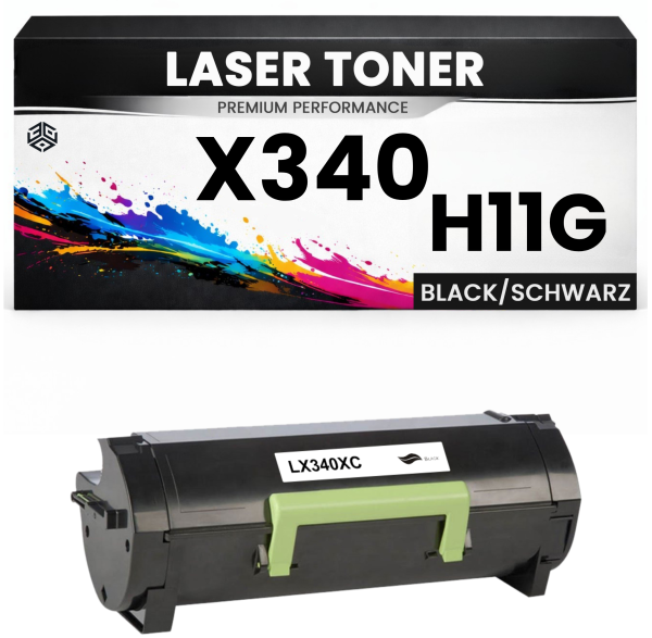 2 x Toner X340 H11G für Lexmark kompatibel Schwarz X340H11G wie Original für Lexmark X342, X342N