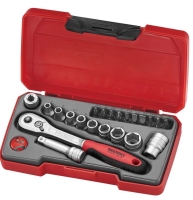 Teng Tools 1/4"-Steckschlüssel-Set, 6-Kant, 22...