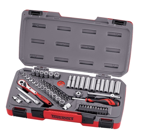 Teng Tools MECCA PRO 1/4"-Steckschlüssel-Set, 6-Kant, 60 Teile – T1460